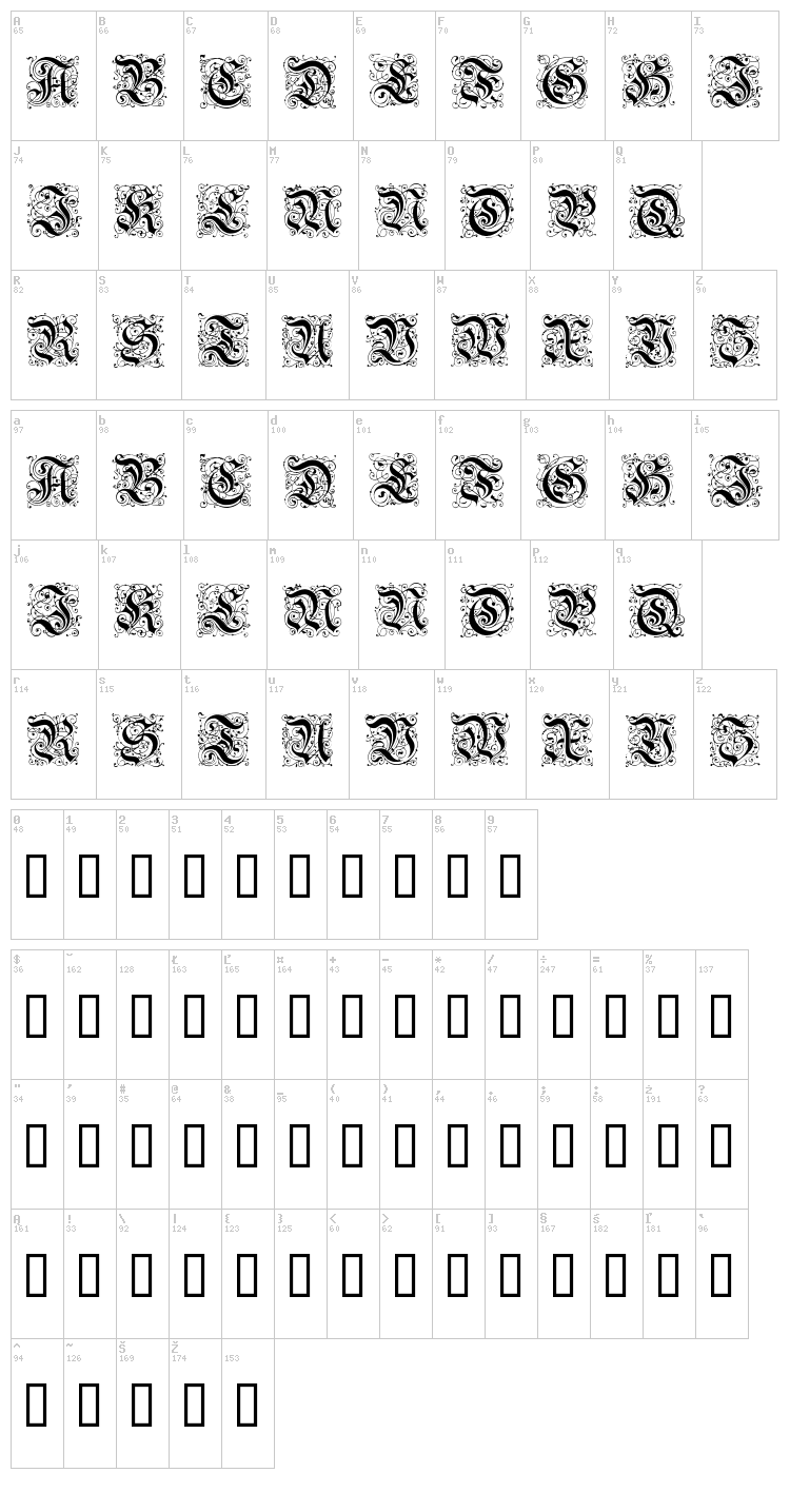 Feinsliebchen Barock font map
